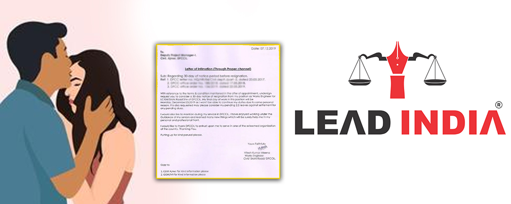 Intimation Letter sent by Lead India For protection Of Couples and its Evidence