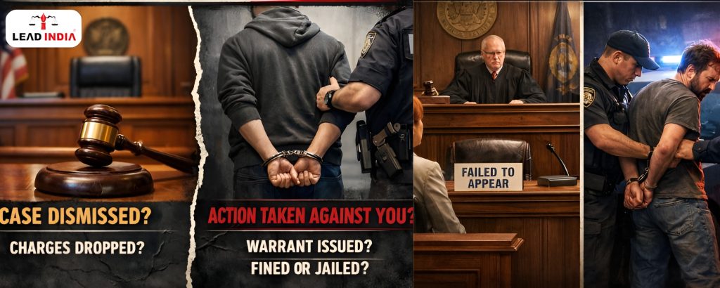 Did not appear in court - will the case be dismissed or will action be taken against you