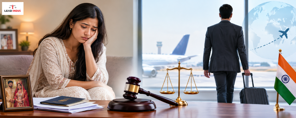 Has an NRI husband abandoned his wife after marriage What legal action can the wife take in India